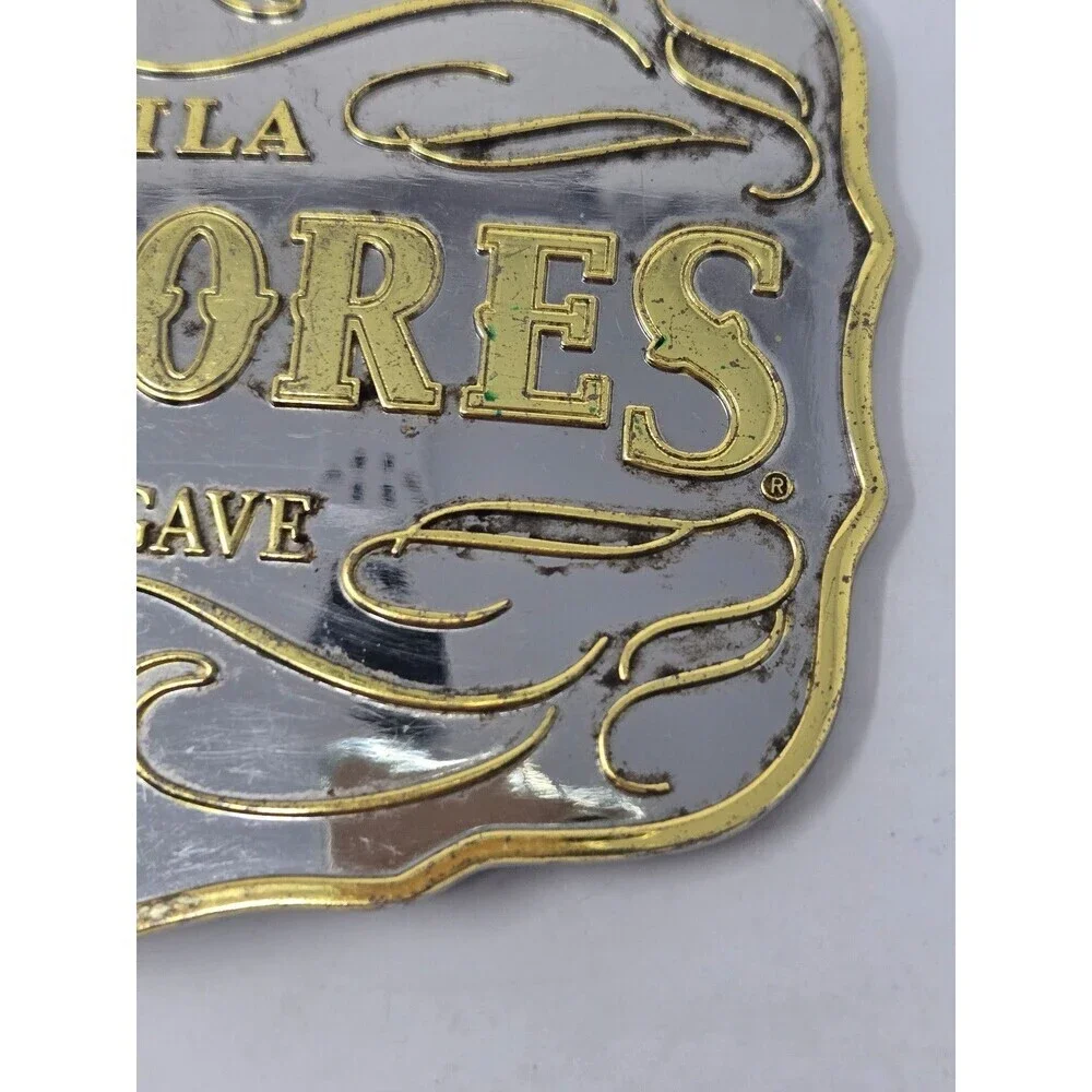 VINTAGE PROMOTIONAL BELT BUCKLE CAZADORES TEQUILA SILVER GOLD TONE MENSWEAR MENS